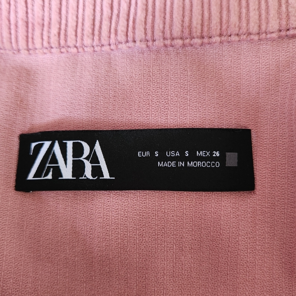 Zara Mauve Or Blush Cropped Corduroy Overshirt - Size S - Picture 6 of 7